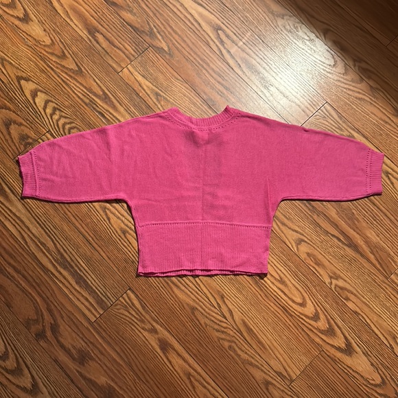 Susana Monaco 100% Wool Sweater Pink Pullover Crop Medium - Picture 4 of 4